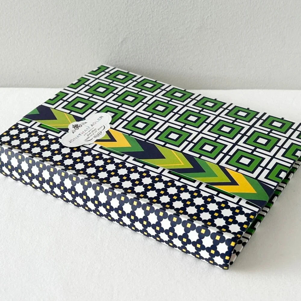 JONATHAN ADLER Photo Album 100 Pictures Geometric Groovy Green Blue Yellow NEW